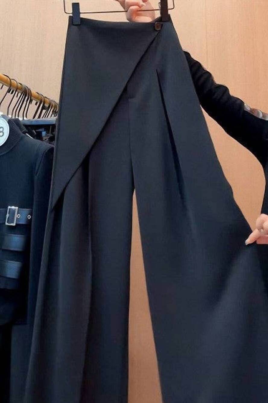 NEW SHEER TREND women's high-waisted slimming trousers in black